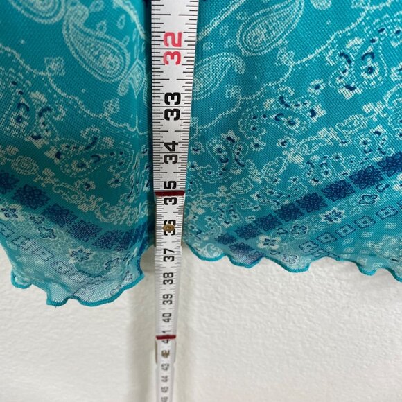 No Boundaries Women's Bandana Y2K Paisley Mesh Maxi Fairy Skirt Blue Size L - Picture 9 of 10